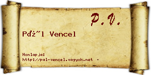 Pál Vencel névjegykártya