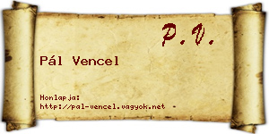 Pál Vencel névjegykártya