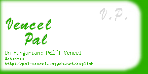 vencel pal business card